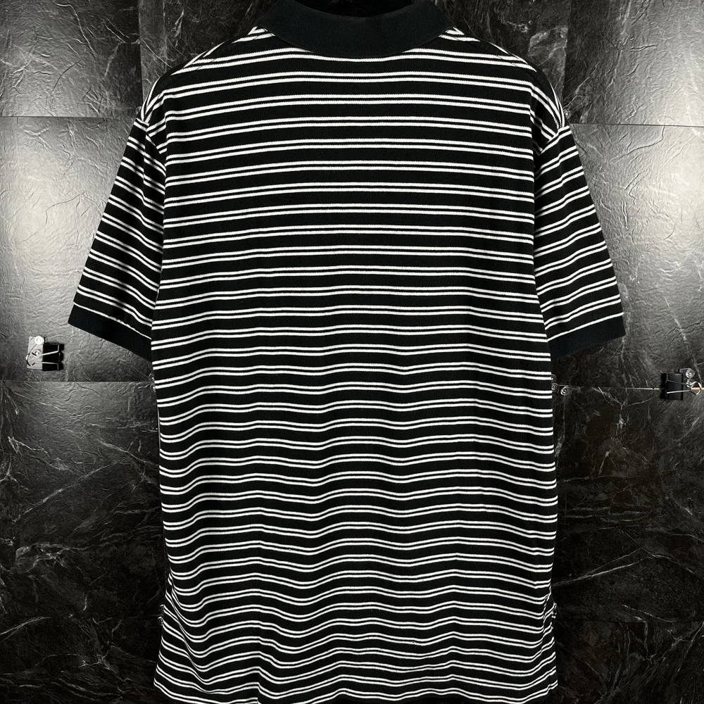 Polo Ralph Lauren Men's Black Striped Vtg Polo Shirt XXL